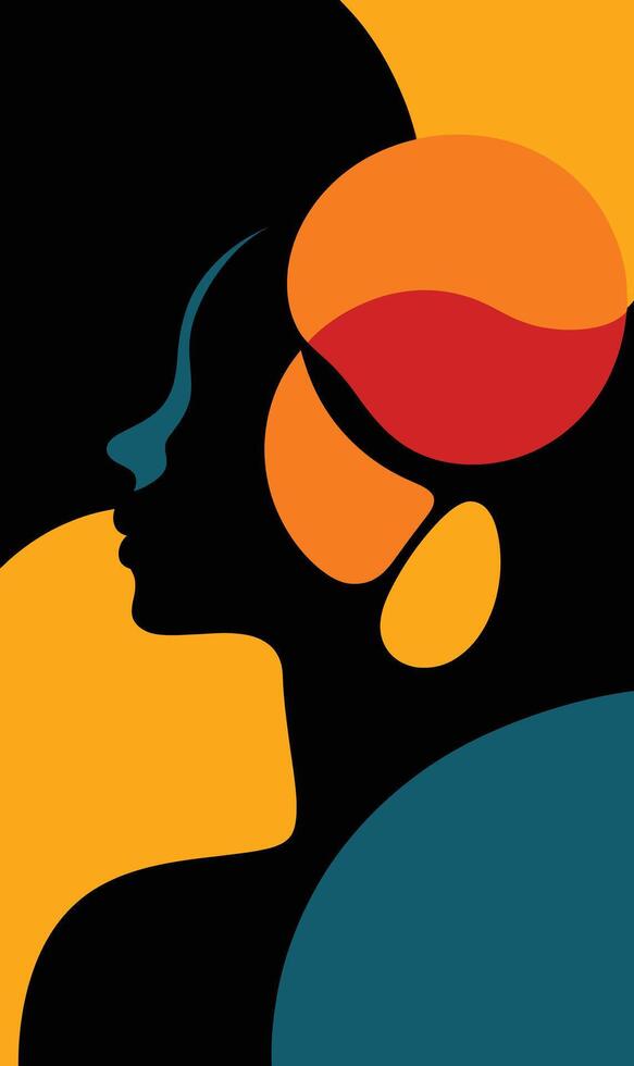 A woman's head with a colorful headband vector