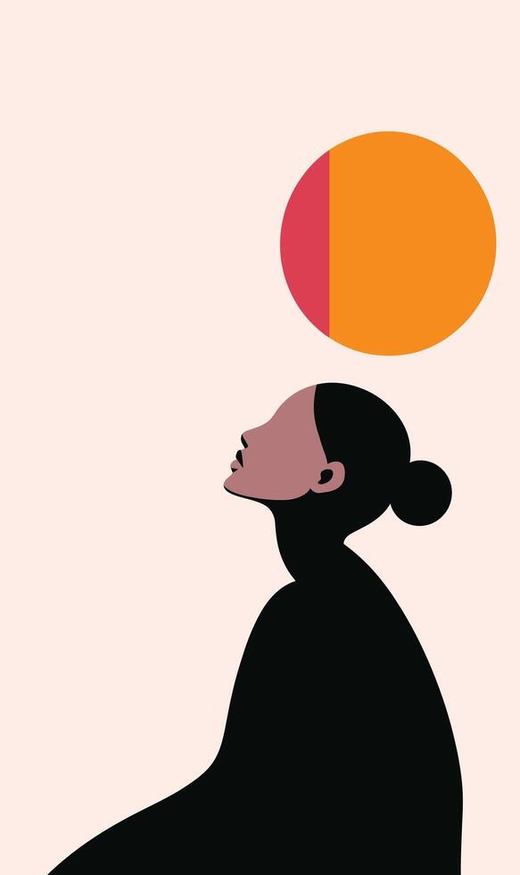 A woman with a thought bubble above her head vector