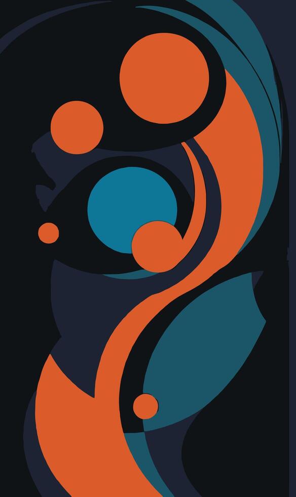 A poster with a blue and orange design vector