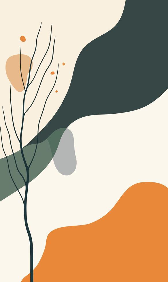 A tree is standing in front of a colorful background vector