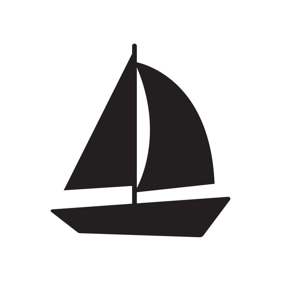 Sail boat for sailing line art icon isolated on white background vector