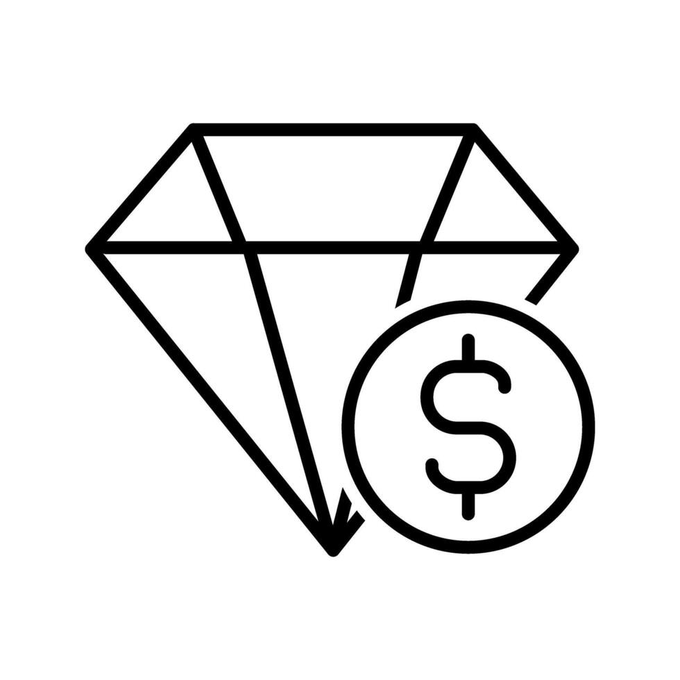 diamond and money icon vector