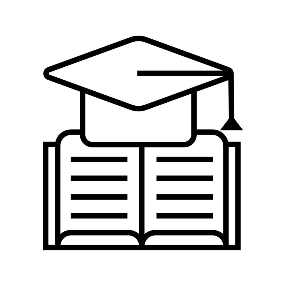 graduation cap with book education icon vector