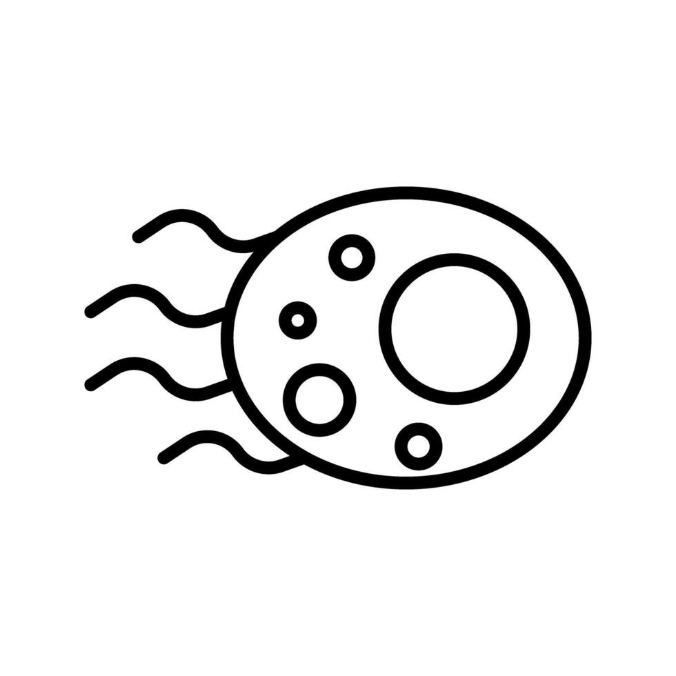 illustration of pathogenic bacteria with flagella icon vector