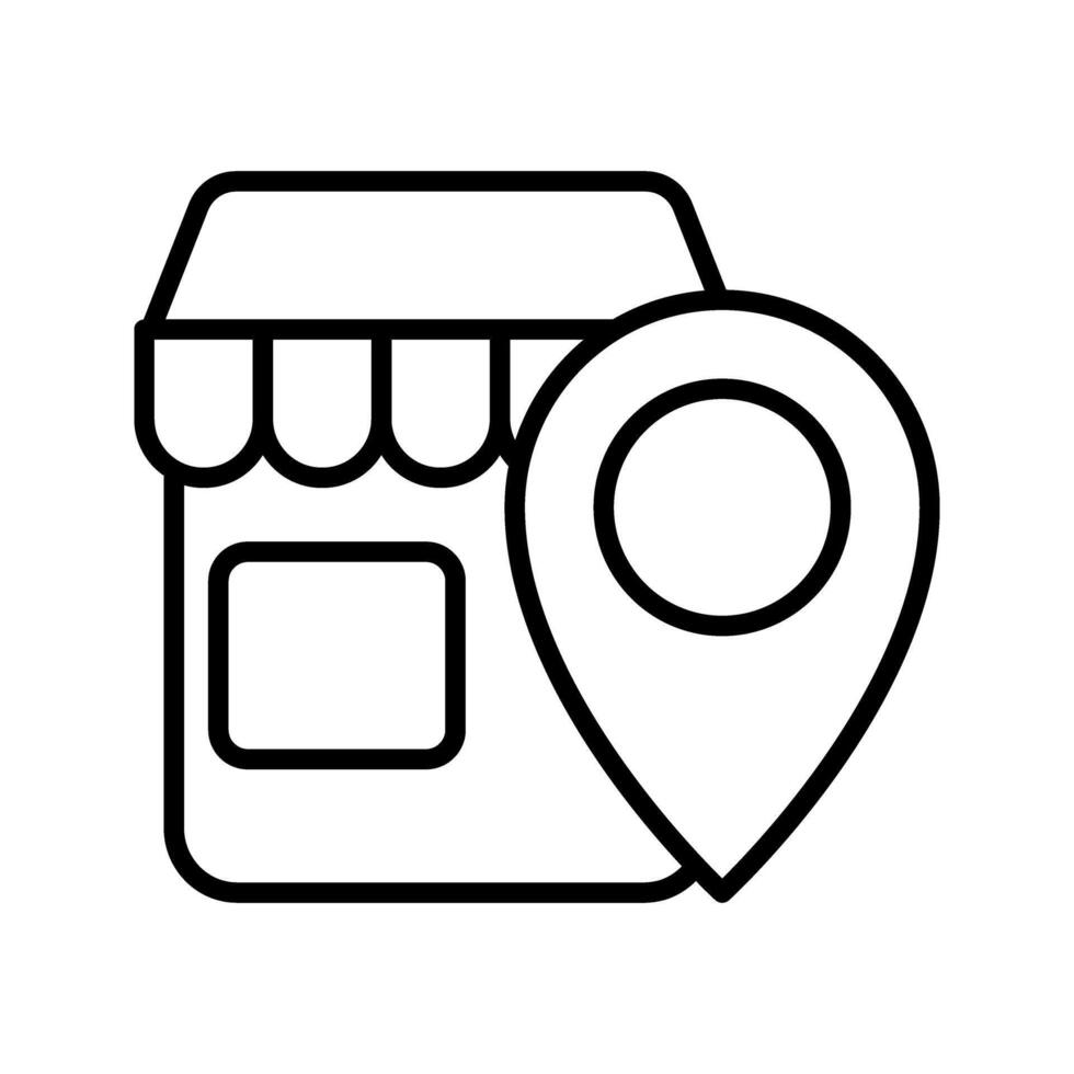 shop with location map pin icon vector