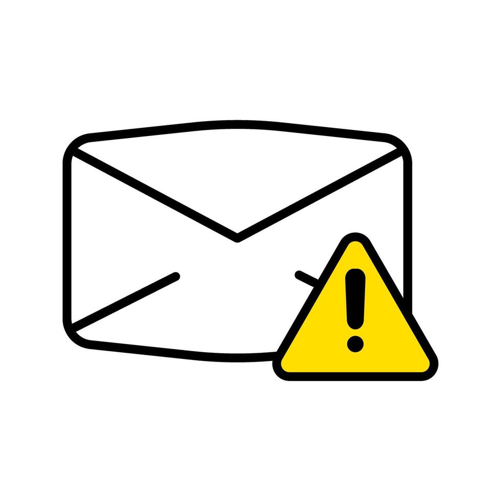 email envelope with warning sign icon vector