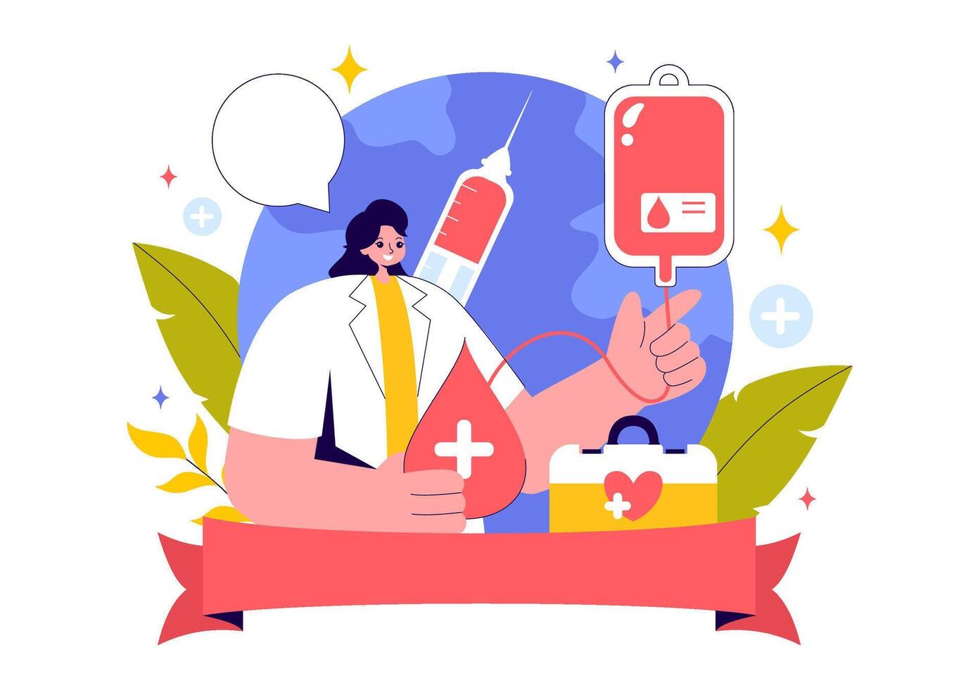 Save a Life with Blood Donation Concept Illustration vector
