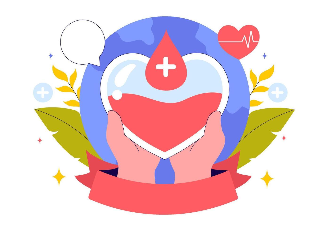 Blood Bag and Donor for June 14 Awareness Campaign vector