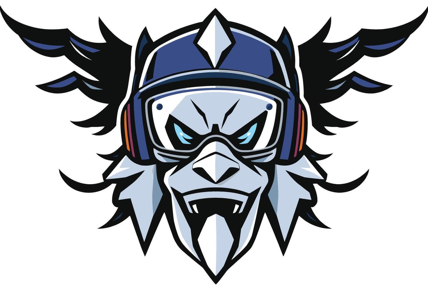 The mascot of a hockey team with a helmet and wings vector