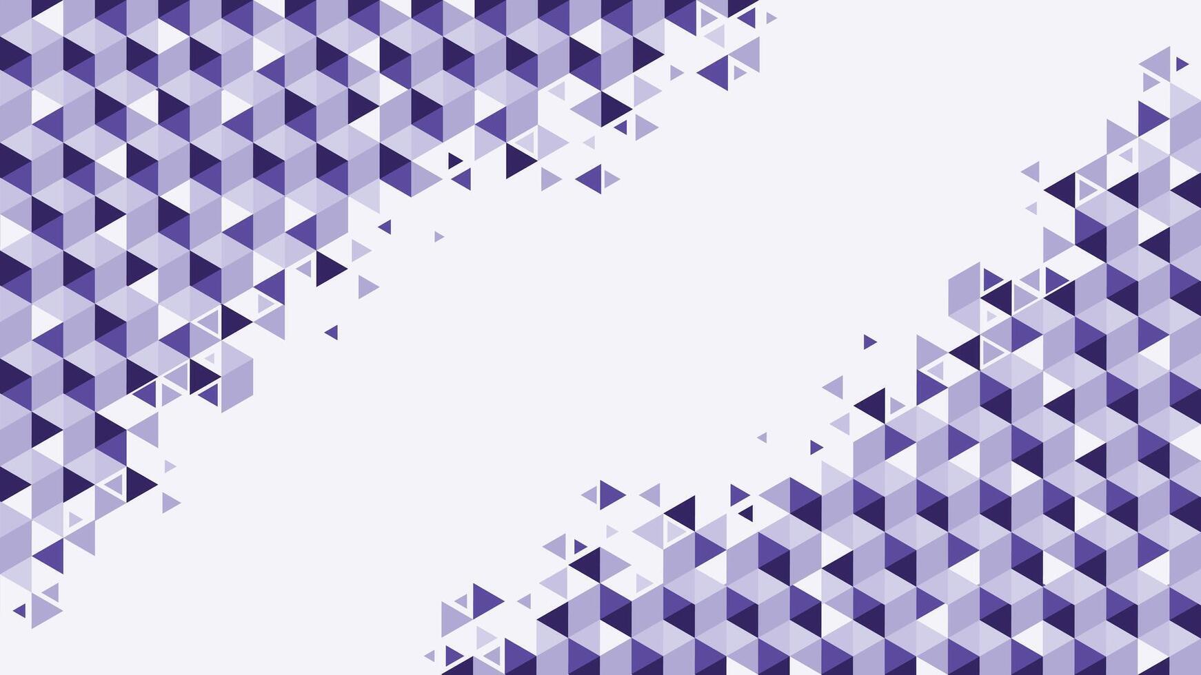 Creative abstract triangle background with scattered purple shapes ideal for digital or print design use vector