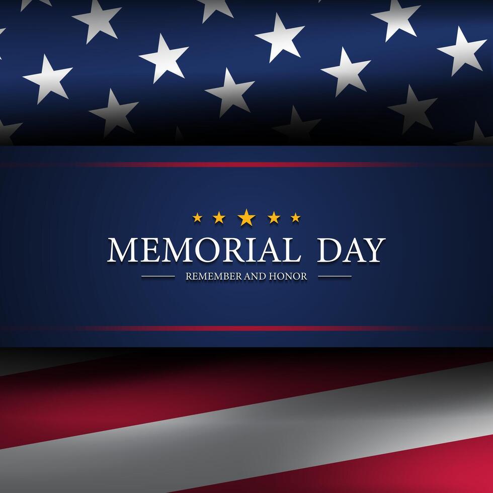 Memorial day greeting card template design vector