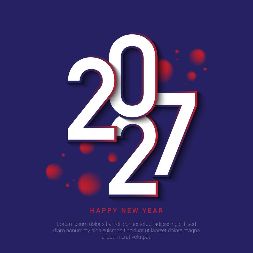 2027 new year text design with decorative shapes. vector