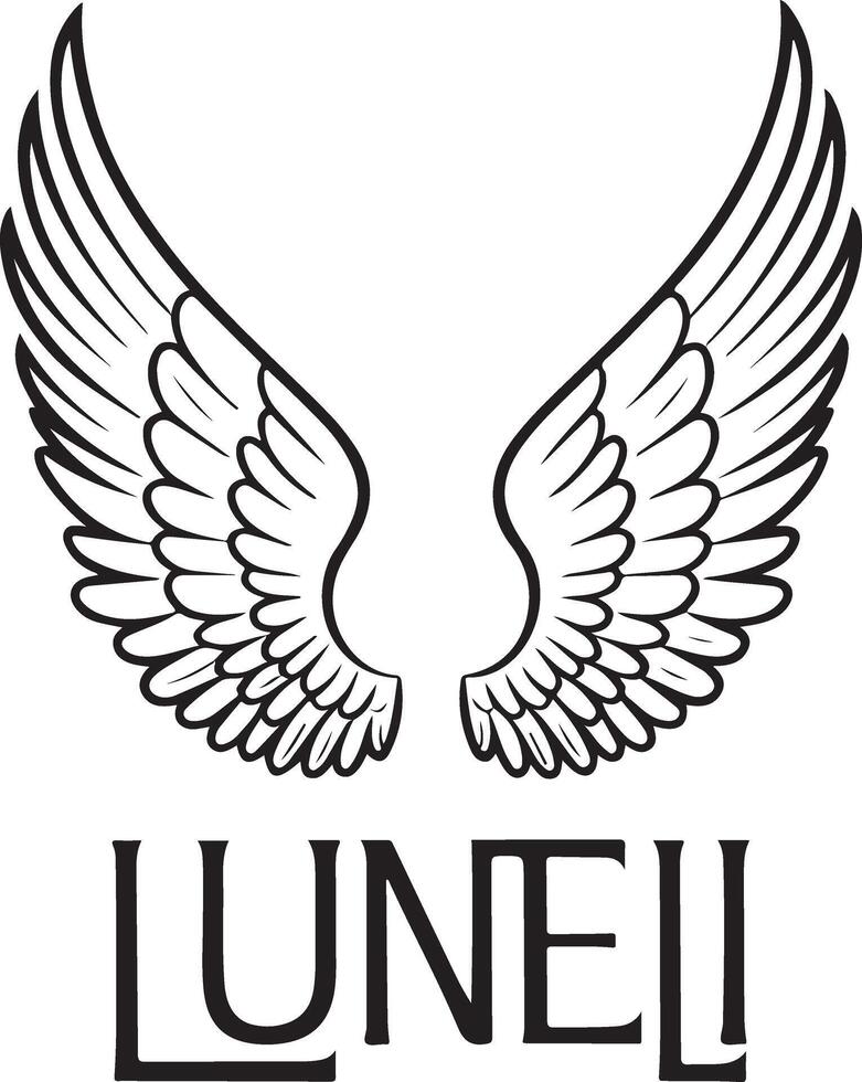 The logo a pair of angel wings vector