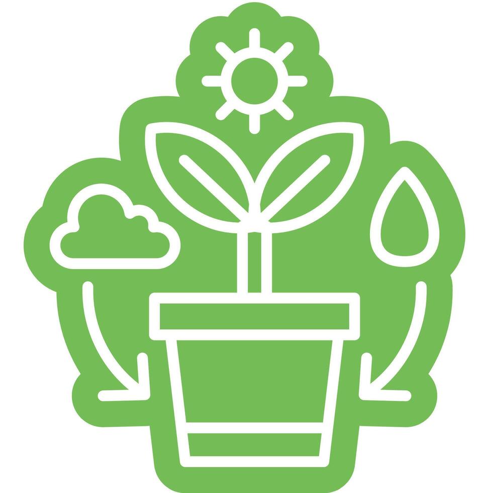 Photosynthesis process outline colour style vector