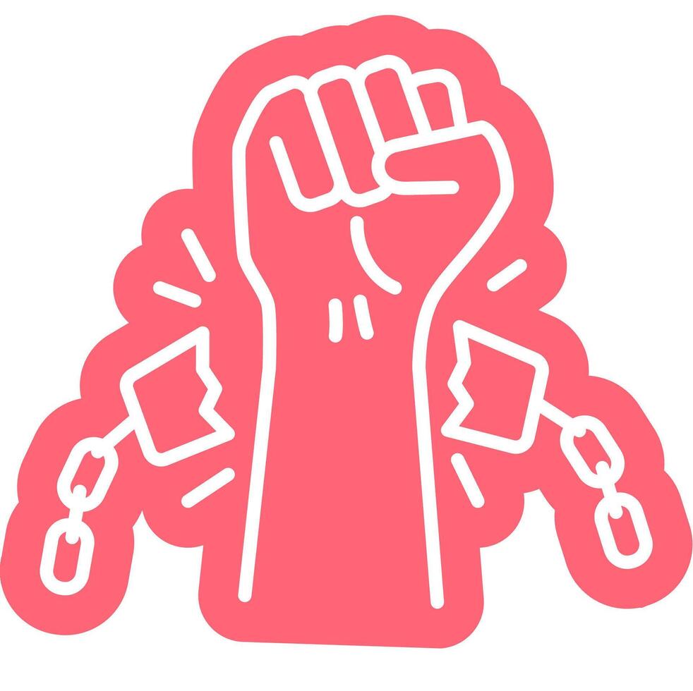 Emancipation freedom outline colour style vector