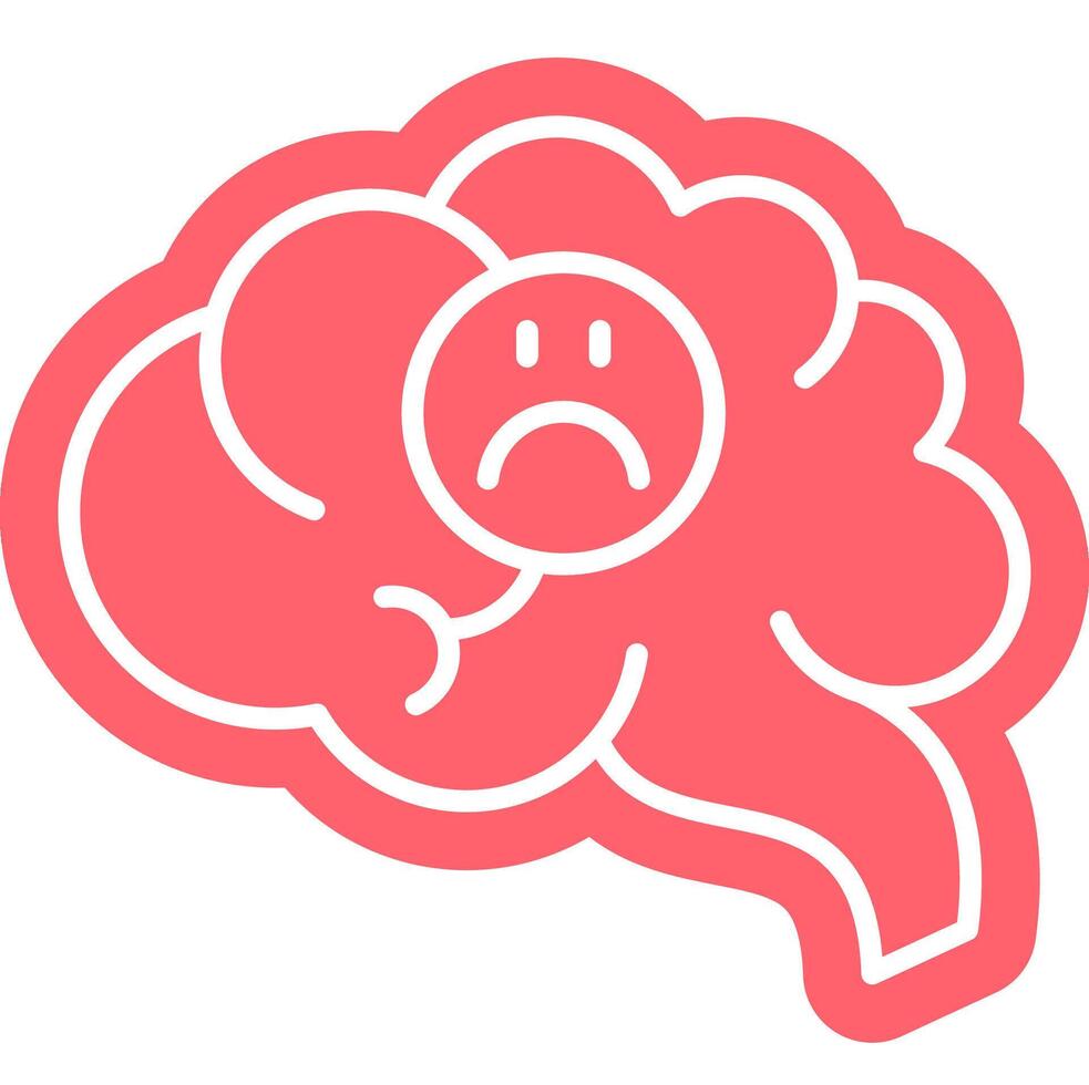Mental health disorder outline colour style vector