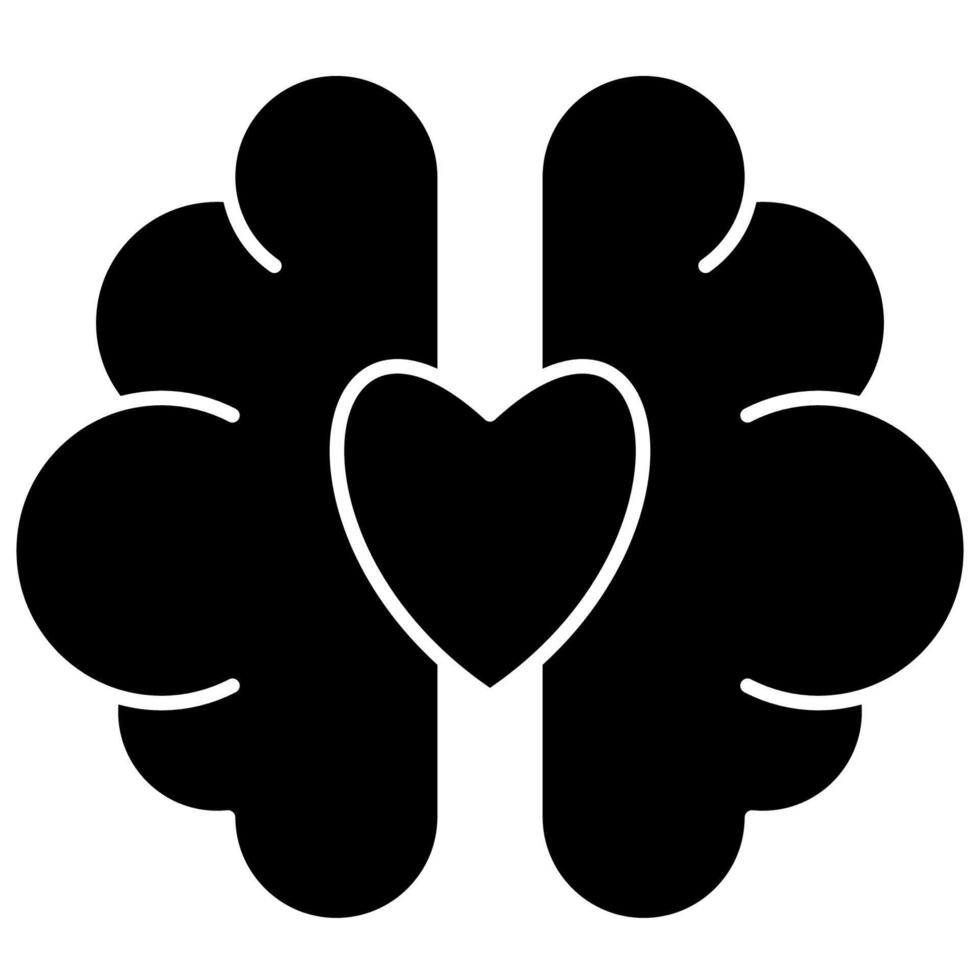 Mental health care solid style vector