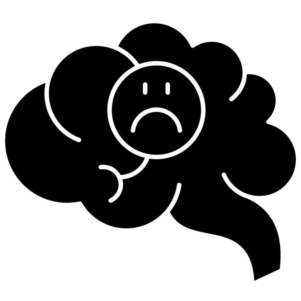 Mental health disorder solid style vector