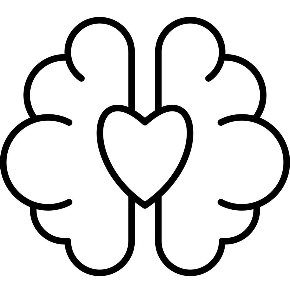 Mental health care outline style vector