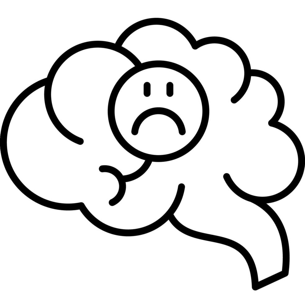 Mental health disorder outline style vector