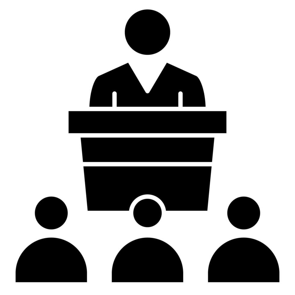 Public Speaking solid style vector
