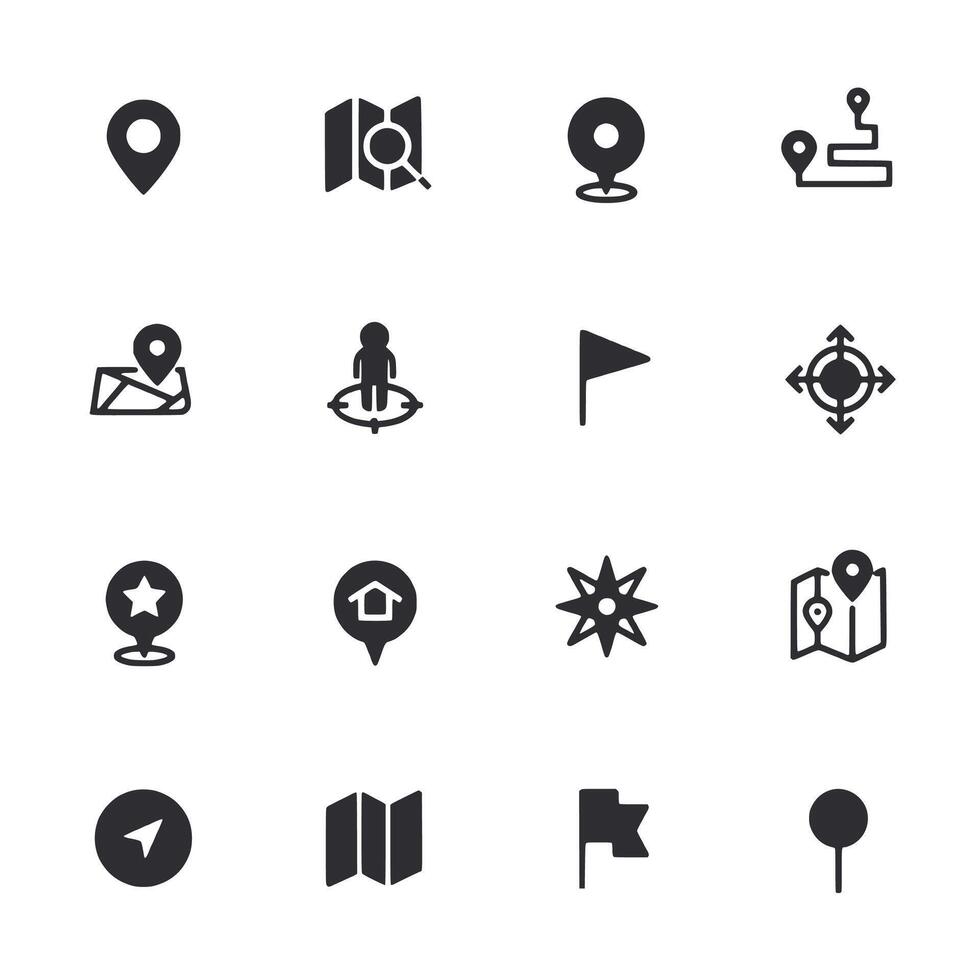A set of icons for maps and directions vector