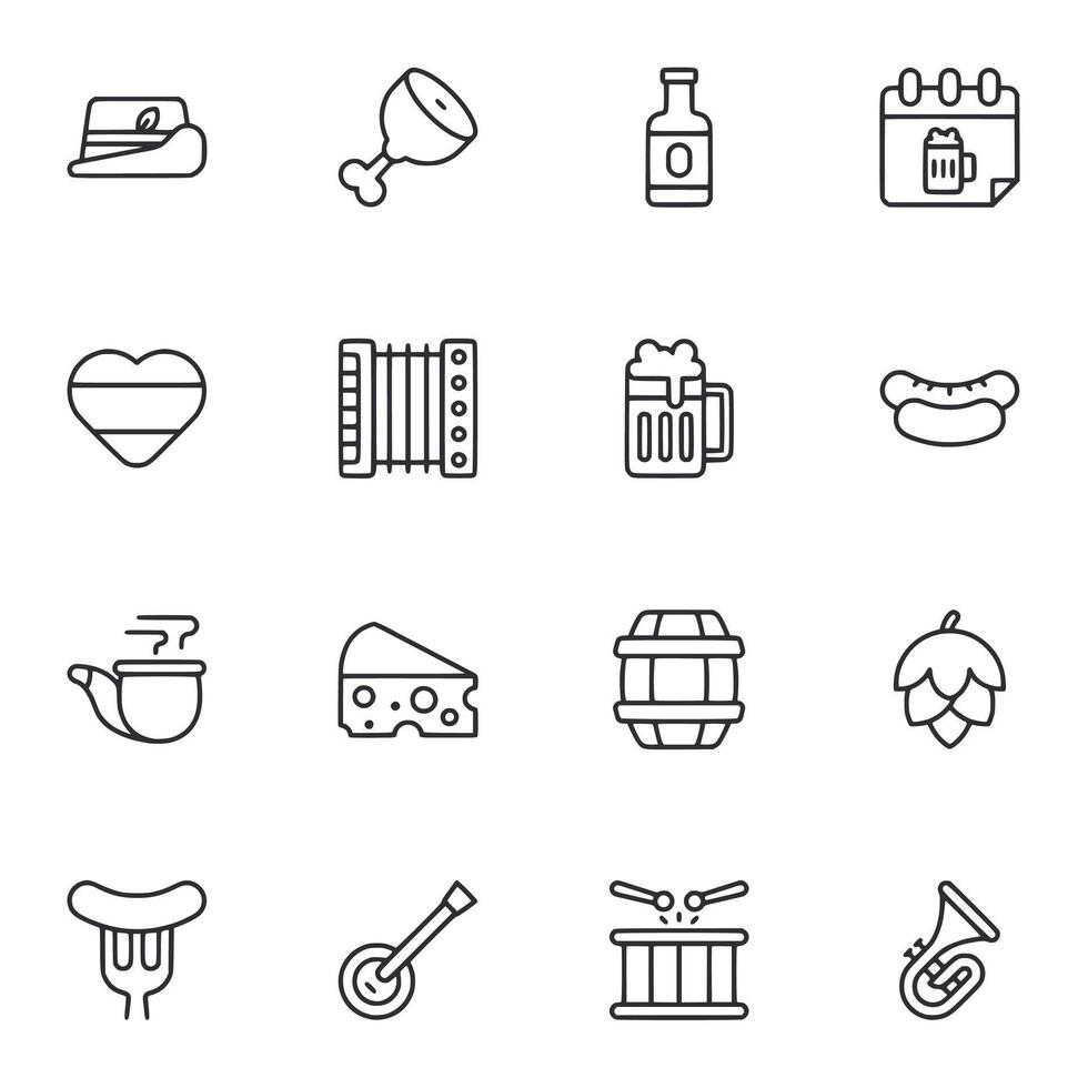 A collection of food and drink icons vector