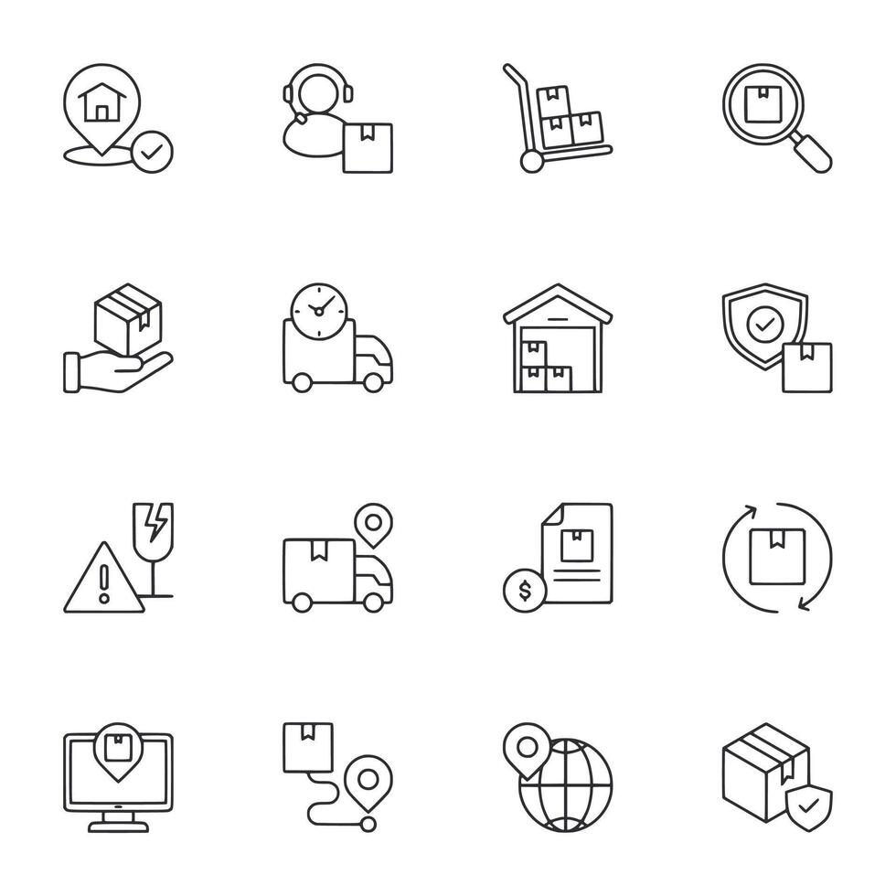 A set of icons for a delivery service vector