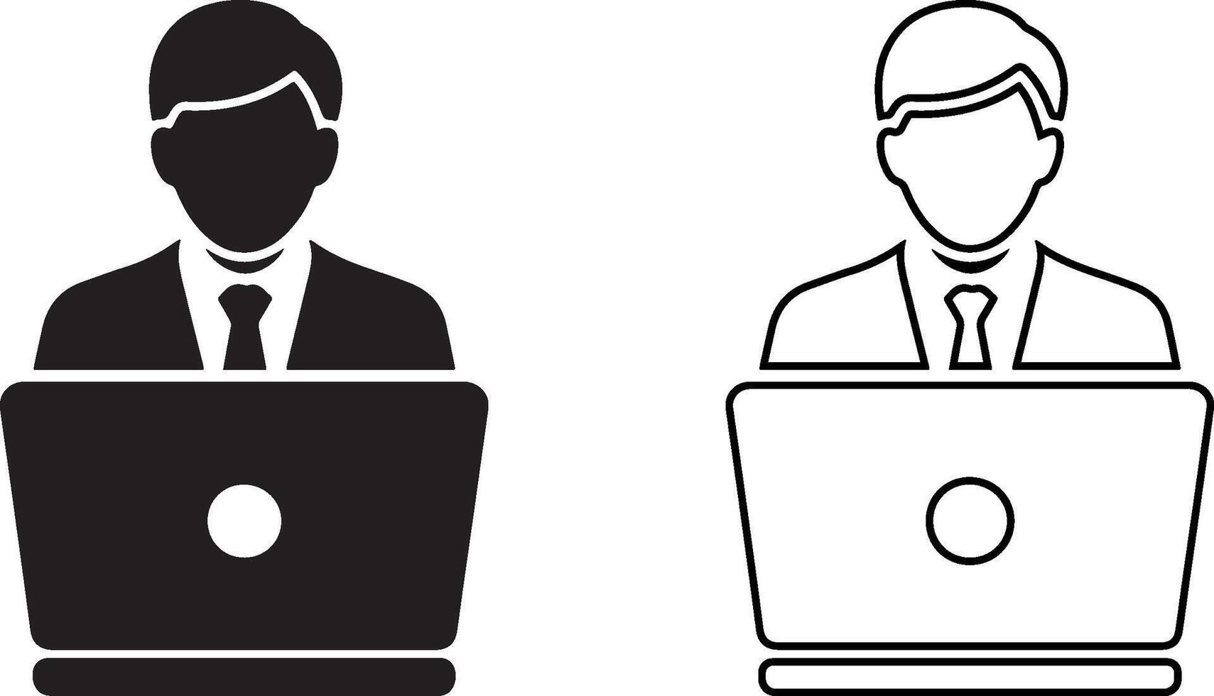 Business Professional Icon at Laptop vector