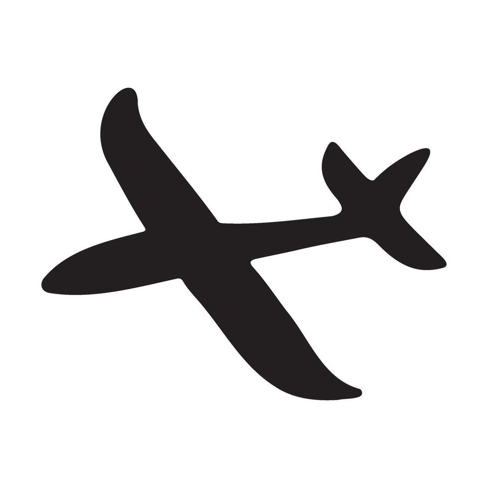 Glider Airplane For Kids Foam Toy Silhouette Illustration vector