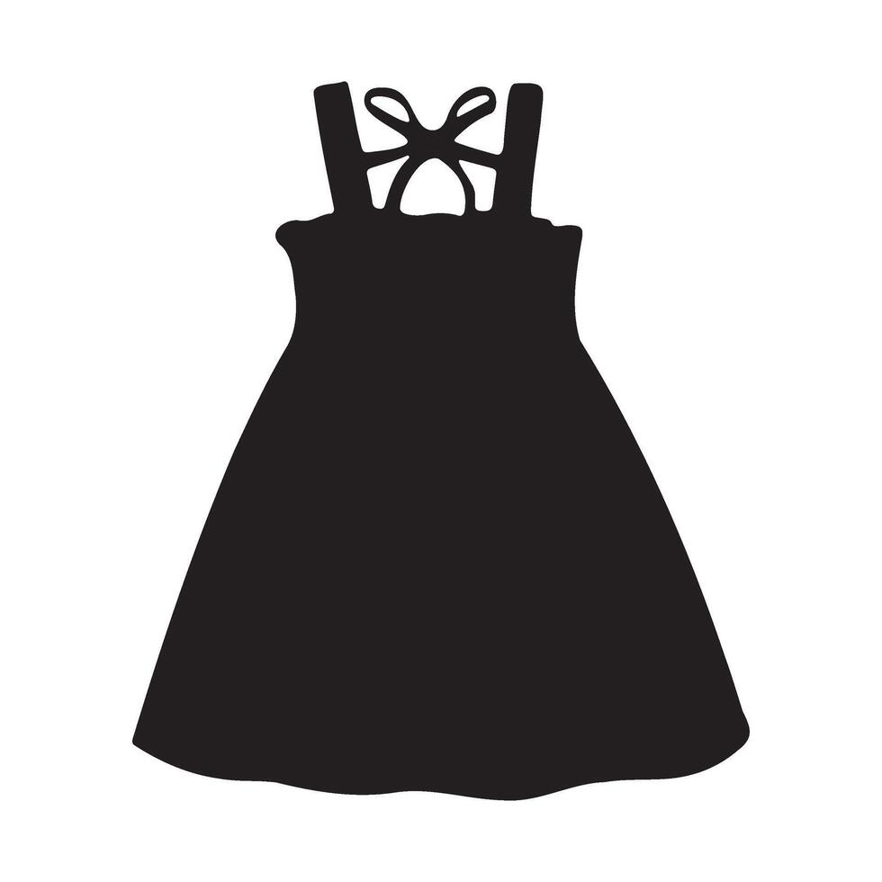 Girl Summer Clothes Ruffle Halter Sleeveless Dress Silhouette Illustration vector