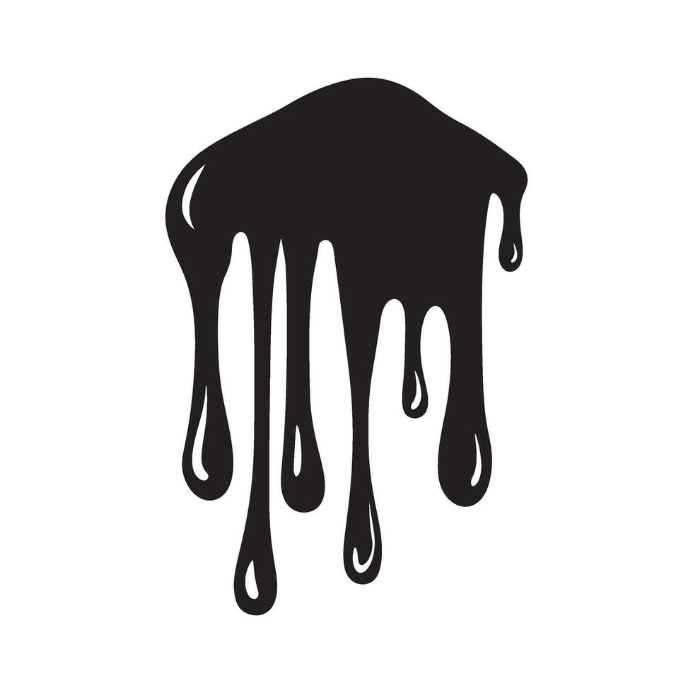 Chocolate dripping silhouette illustration vector
