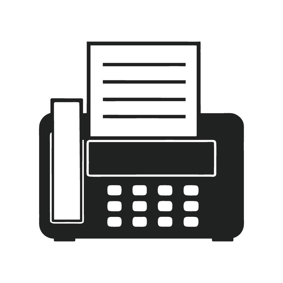 Fax Machine Illustration Icon vector