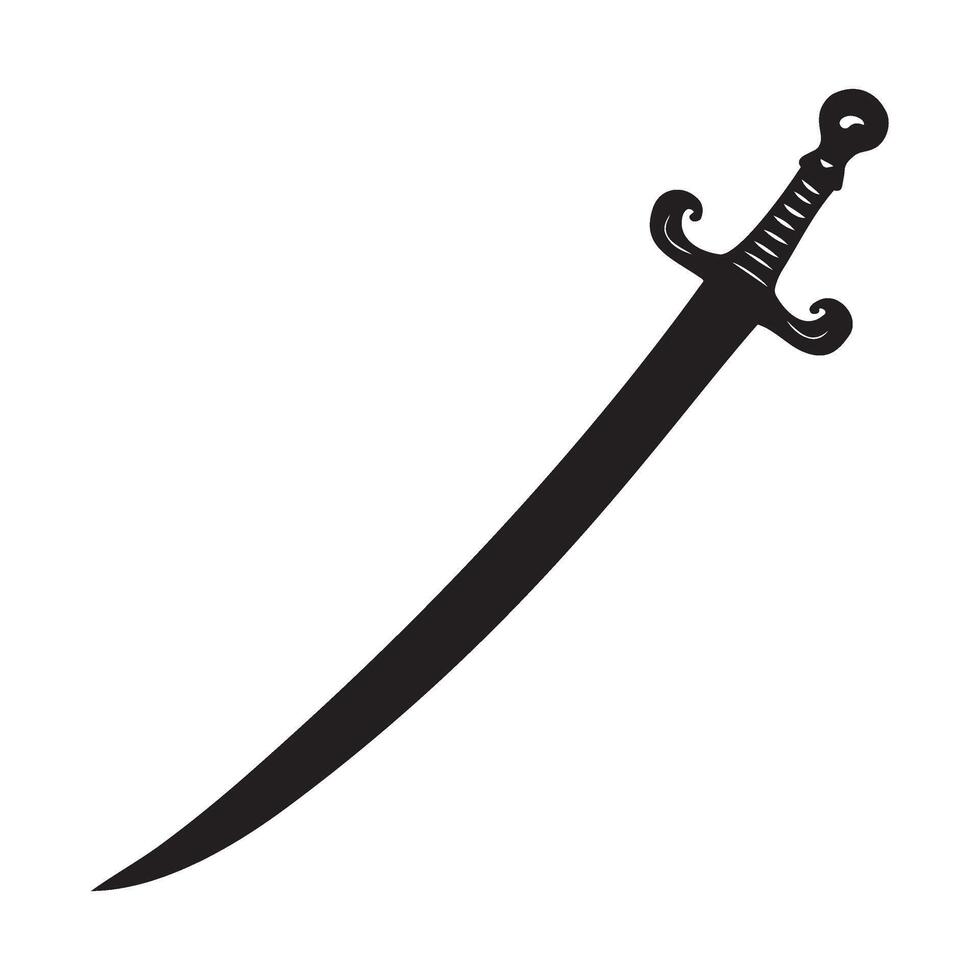 Islamic sword silhouette illustration vector