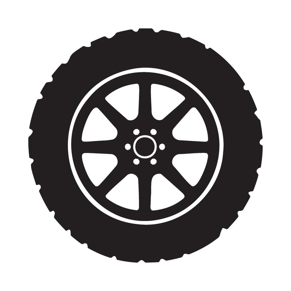 Off-road tire wheel silhouette illustration vector