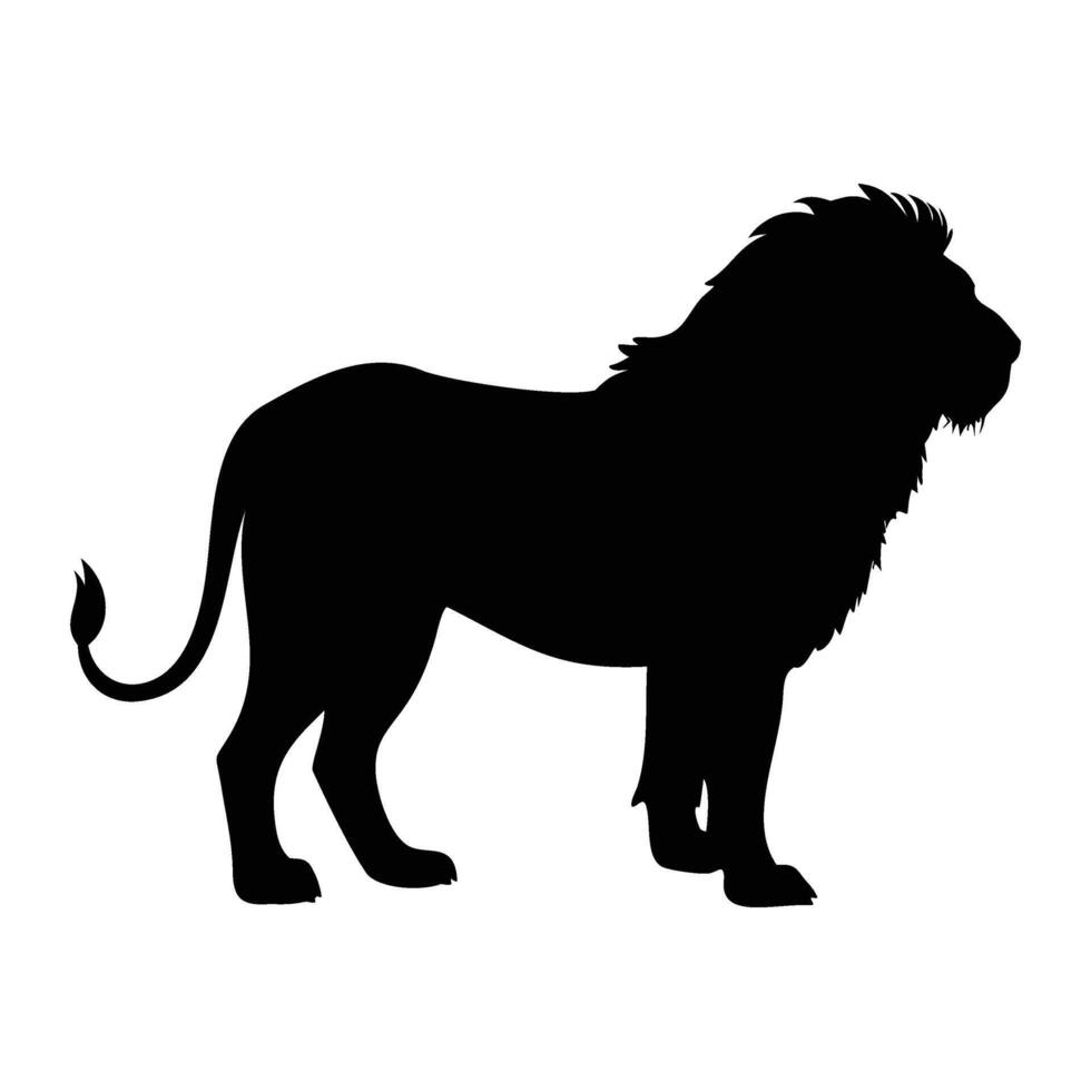 Lion Silhouette, Side View Standing Illustration vector