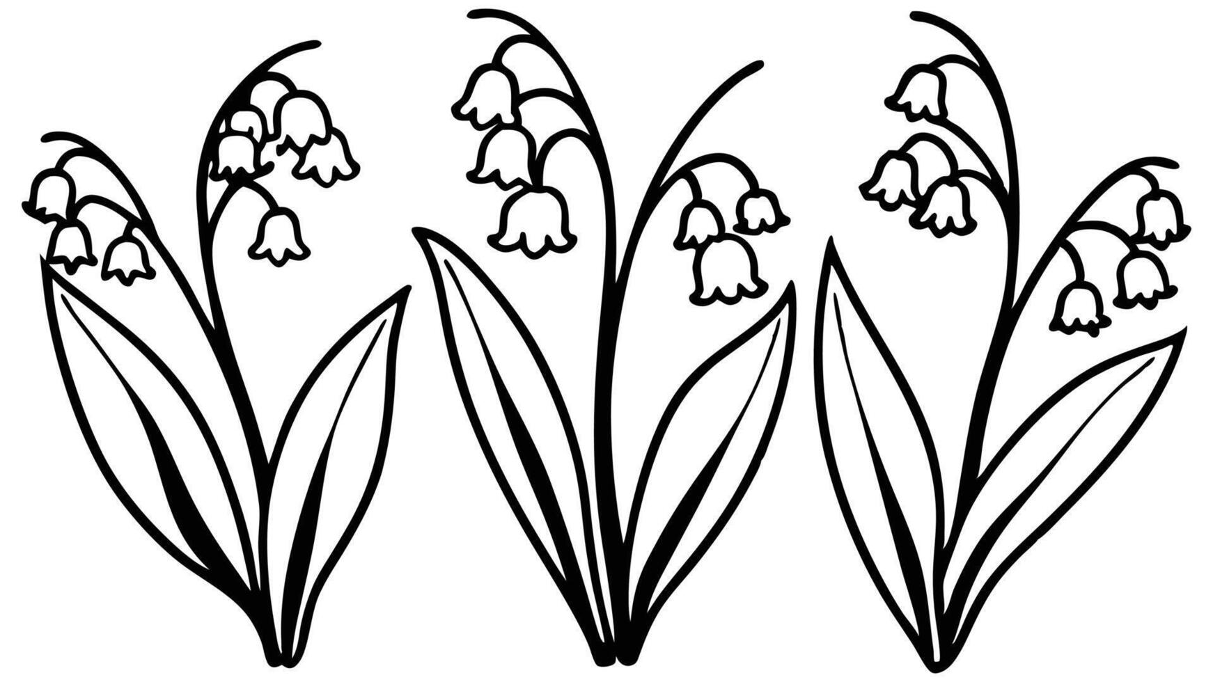 Minimalist Lily of the Valley Flower Art vector