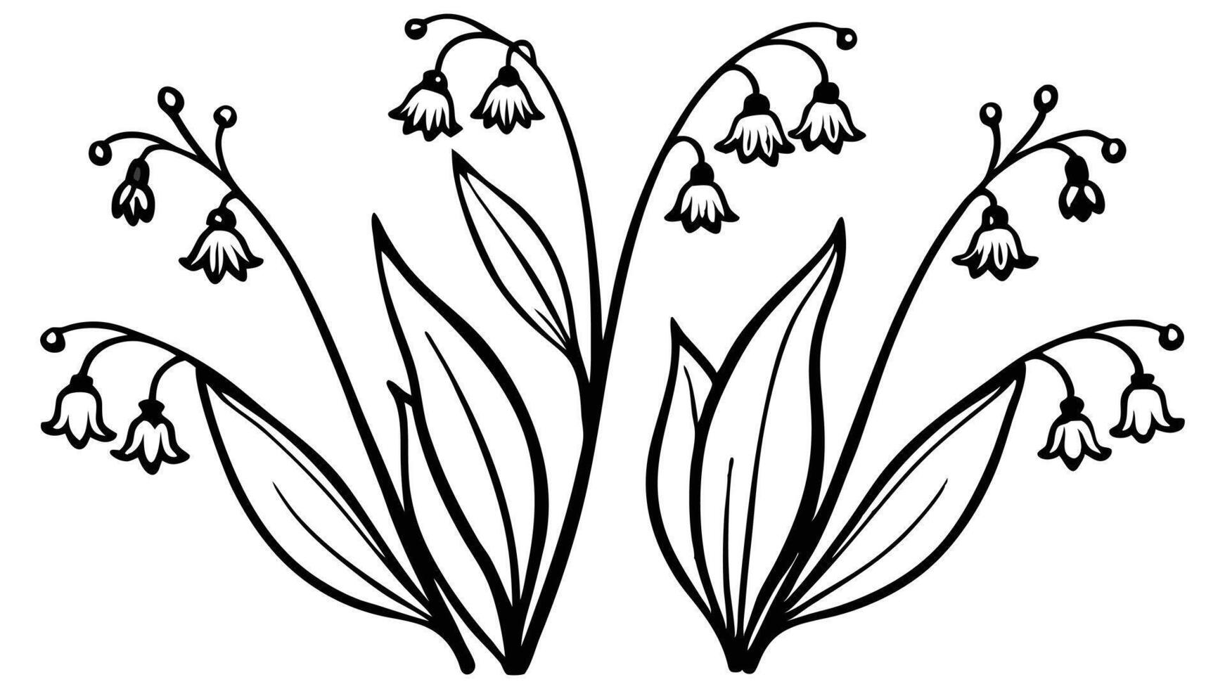 Elegant Lily of the Valley Floral Illustration vector