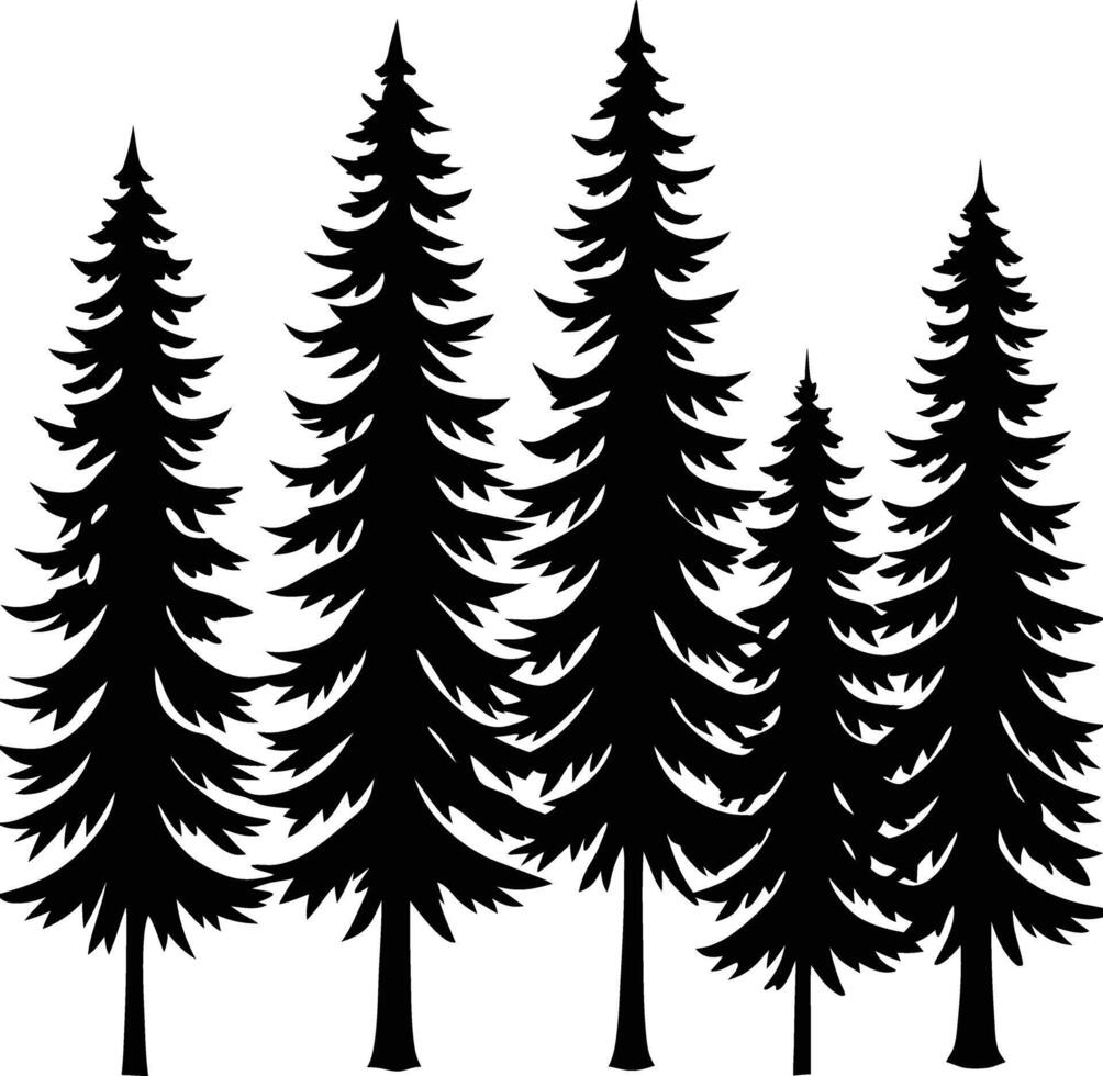Christmas Trees Pictogram Set vector