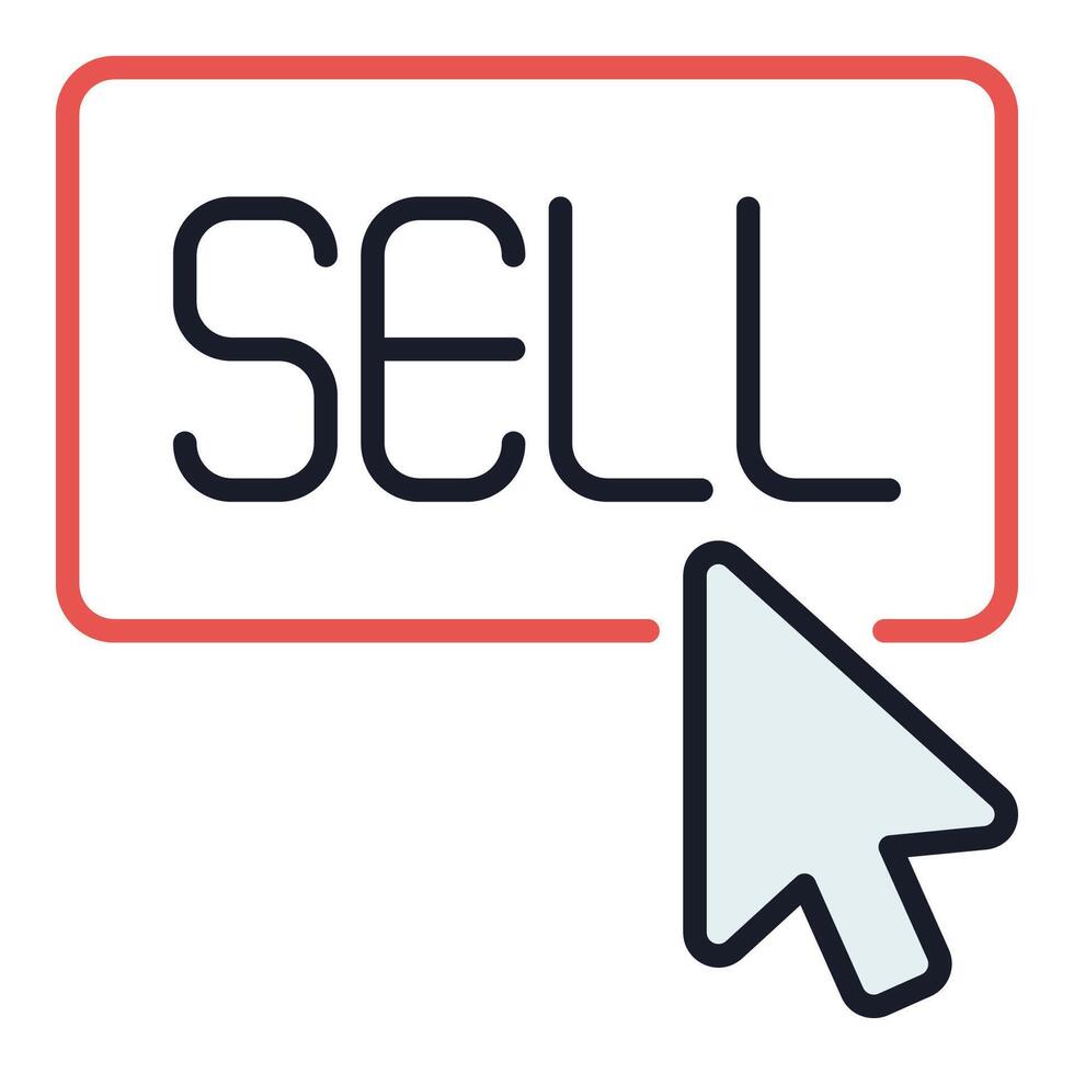 Sell Button - Cryptocurrency Trading colored icon or design element vector
