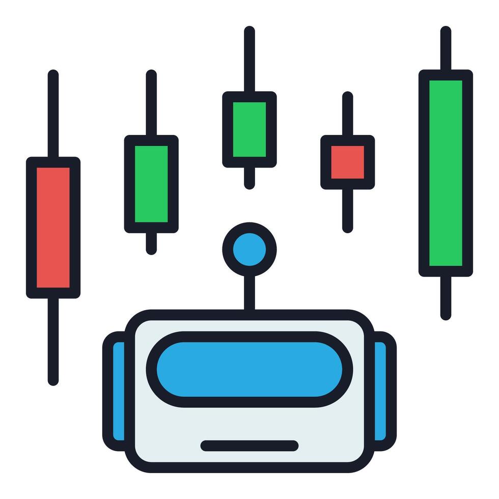 Trading Robot or Bot colored icon or symbol vector