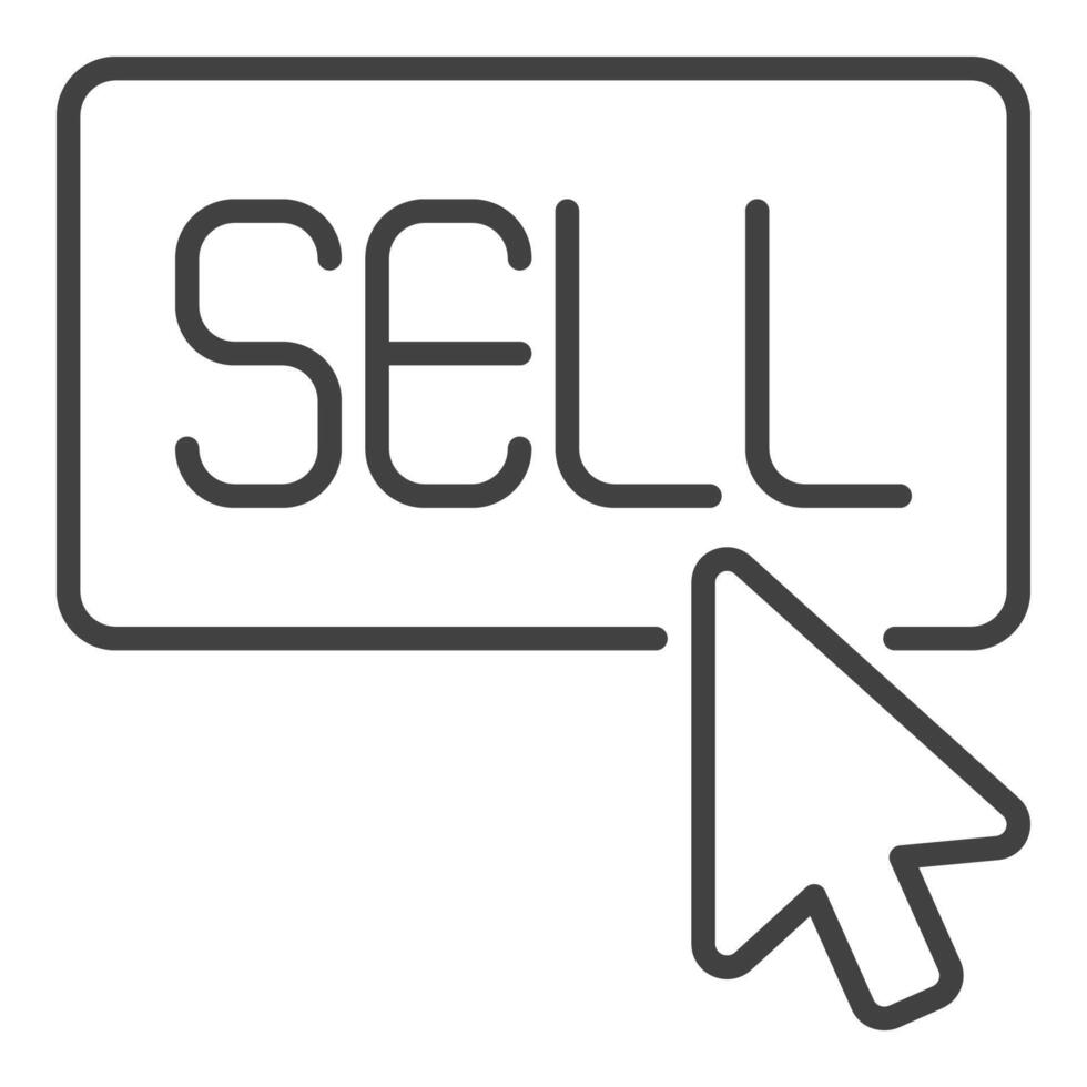 Sell Button - CryptoTrading thin line icon or symbol vector