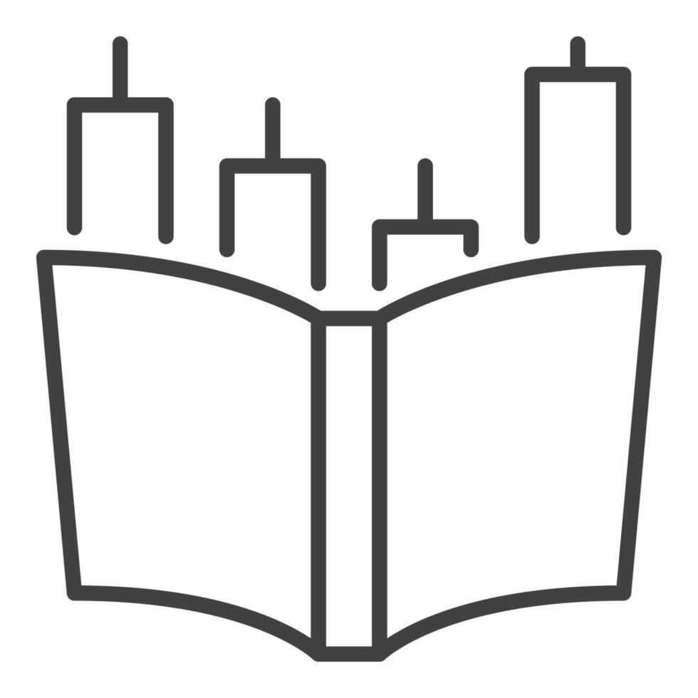 Trading Book icon or sign in thin line style vector