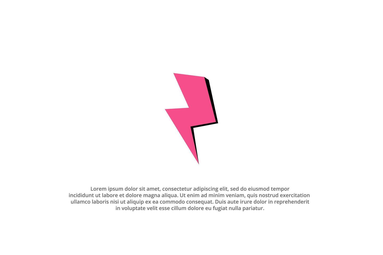 Pink lightning bolt icon element template vector