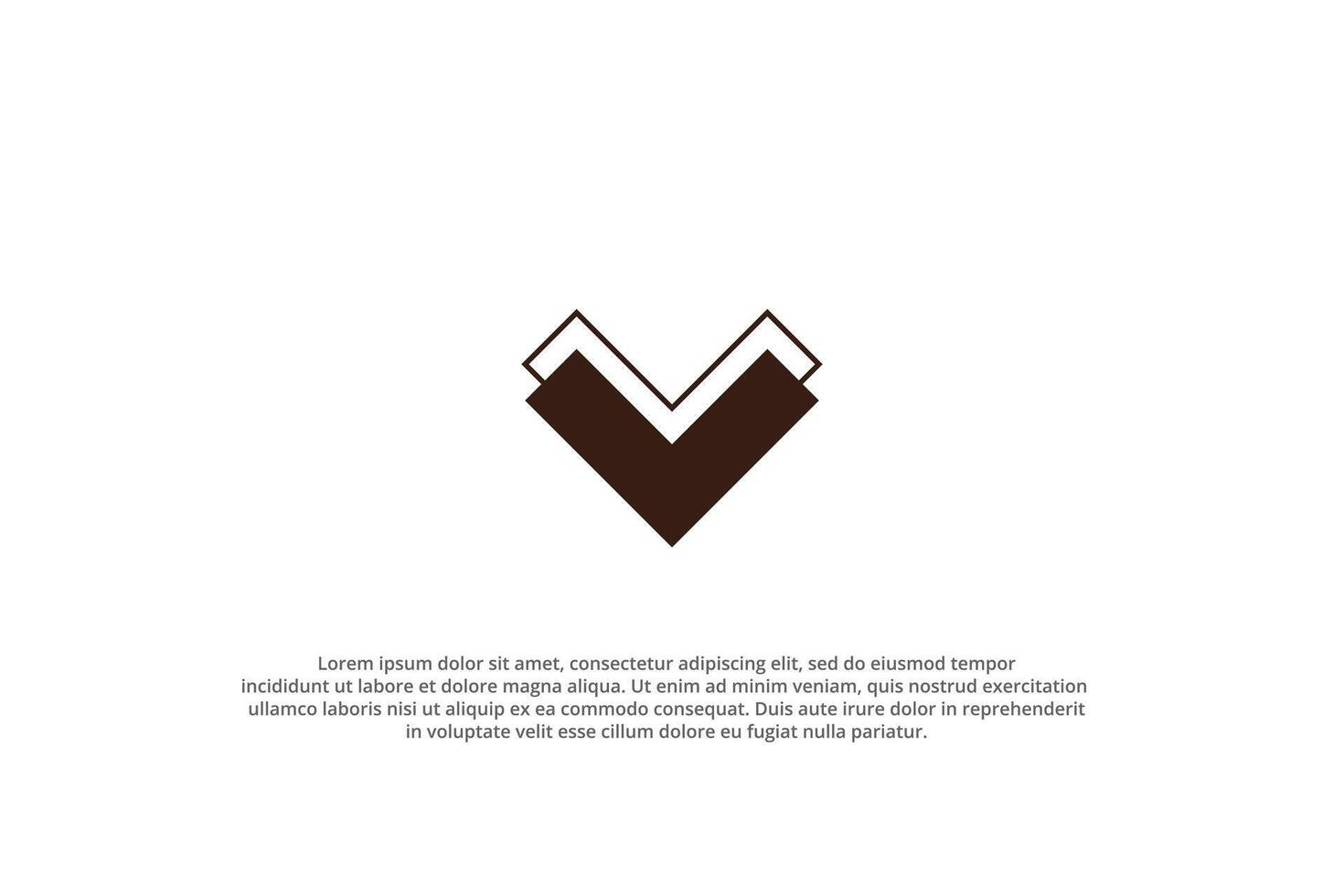 Geometric Abstract Logo Design arrow down vector