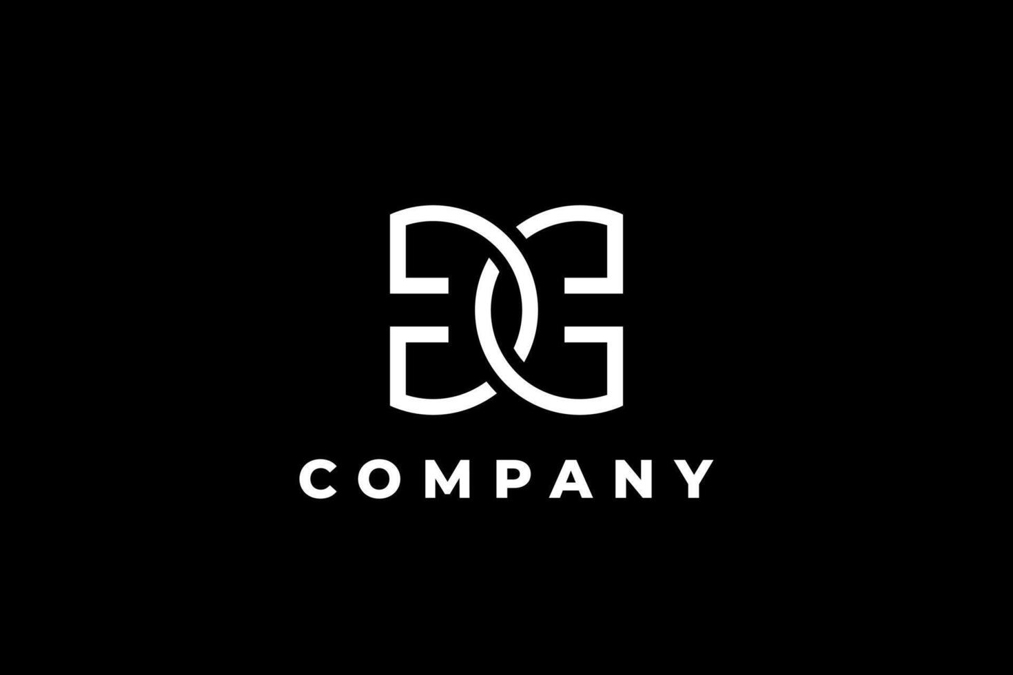 elegant monogram double letter c or e or a chained vector