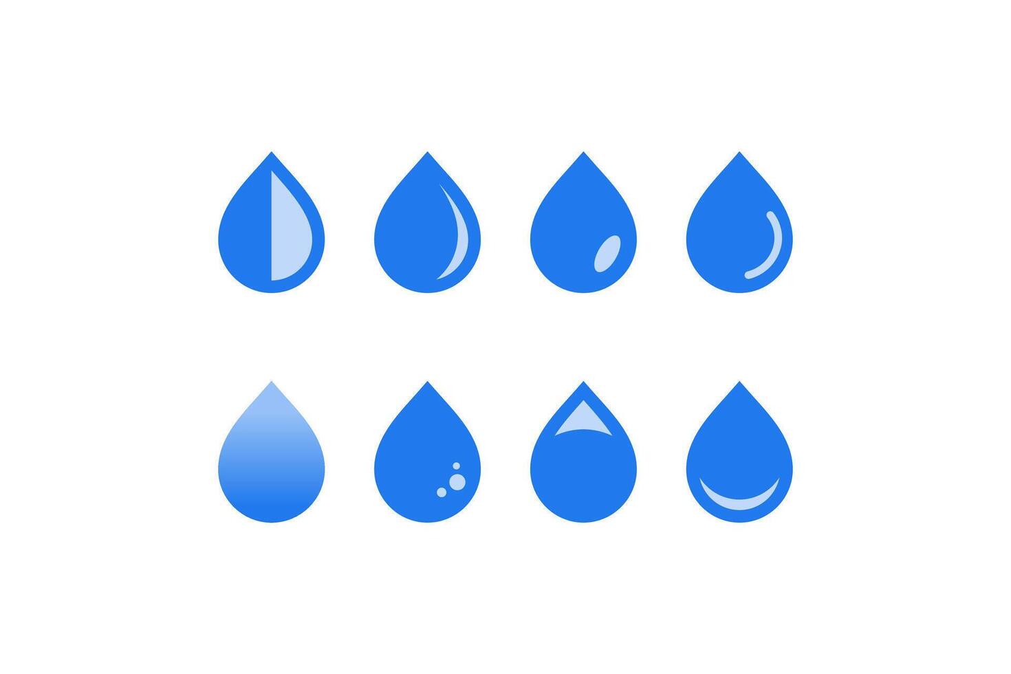 water drop icon flat design set vector