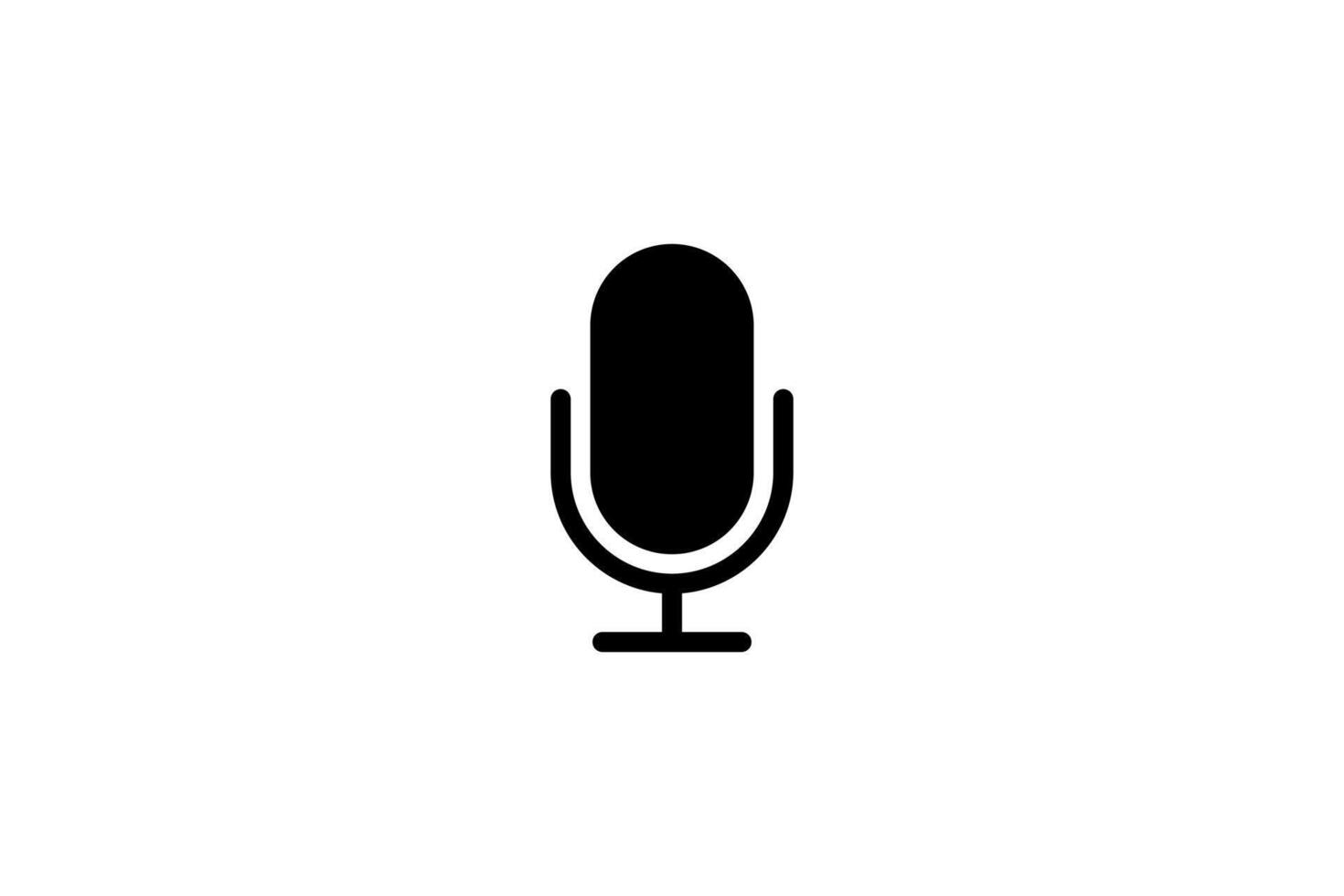 simple microphone icon on white background vector