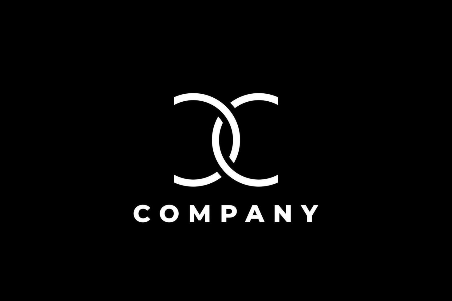 elegant monogram double letter c chained design vector