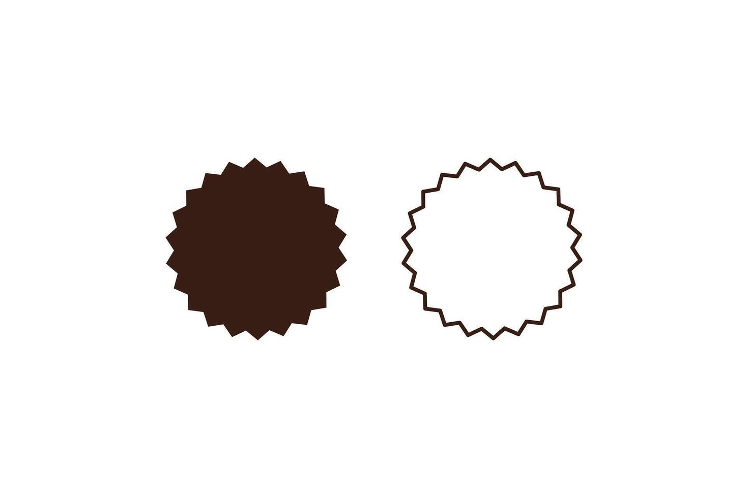 Starburst seal and white blank sticker icon vector